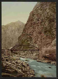 Vintage The road the first bridge II Groussie A4 Photo Print