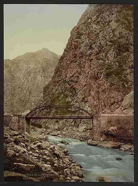 Vintage The road the first bridge II Groussie A4 Photo Print