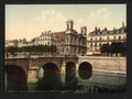 Vintage The swing bridge and Madeleine church Besançon A4 Photo Print