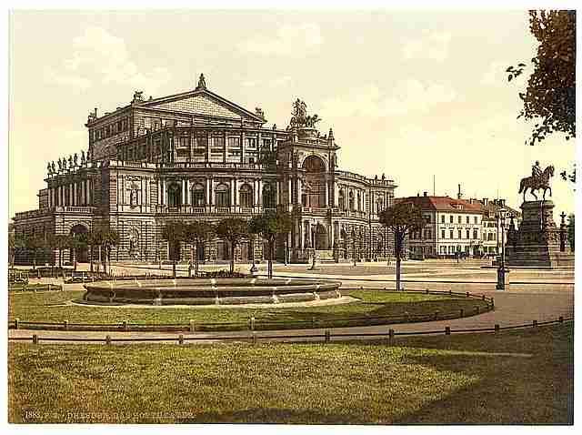 Vintage The theatre Altstadt Dresden Saxony A4 Photo Print
