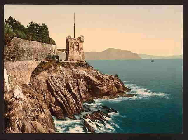 Vintage The tower Nervi Genoa A4 Photo Print