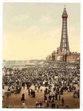 Vintage The tower with beach Blackpool A4 Photo Print