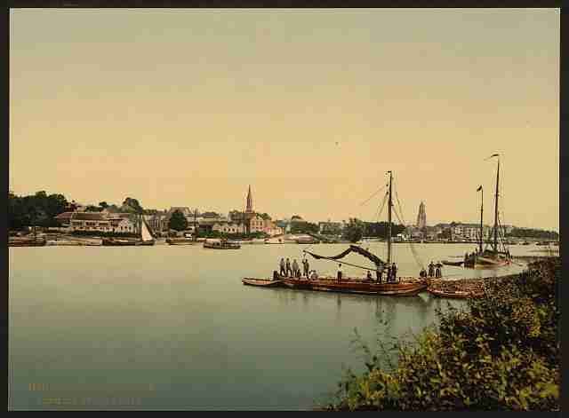Vintage The town and Rhine Arnhem A4 Photo Print
