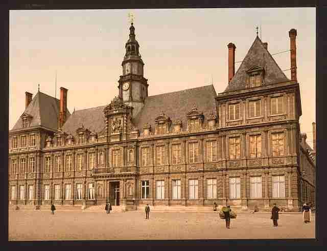 Vintage The town hall Rheims A4 Photo Print
