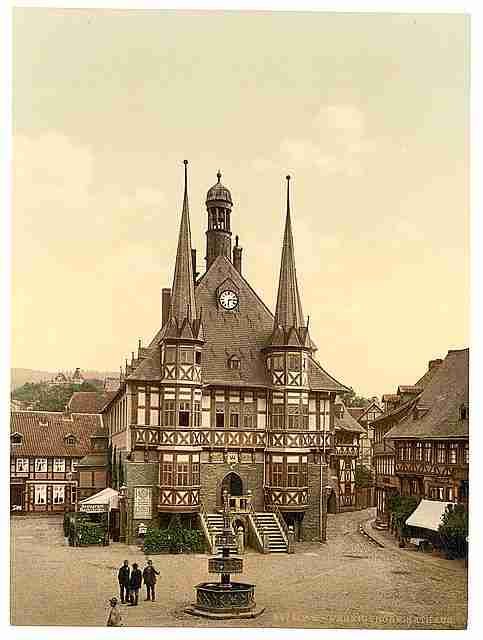 Vintage The town hall Wernigerode Hartz A4 Photo Print