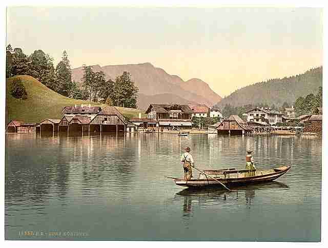 Vintage The village Konigsee Upper Bavaria A4 Photo Print