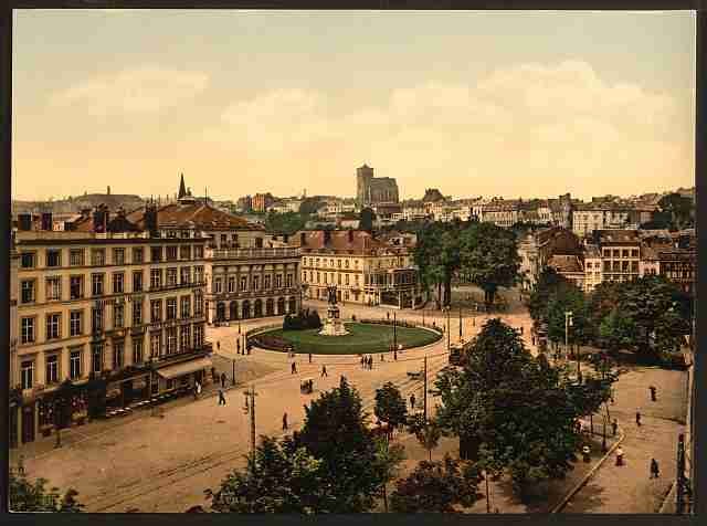 Vintage Theatre Place Liège A4 Photo Print