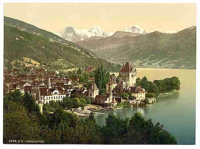 Vintage Thun Oberhofen Bernese Oberland A4 Photo Print