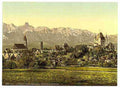 Vintage Thun church and castle Bernese Oberland A4 Photo Print