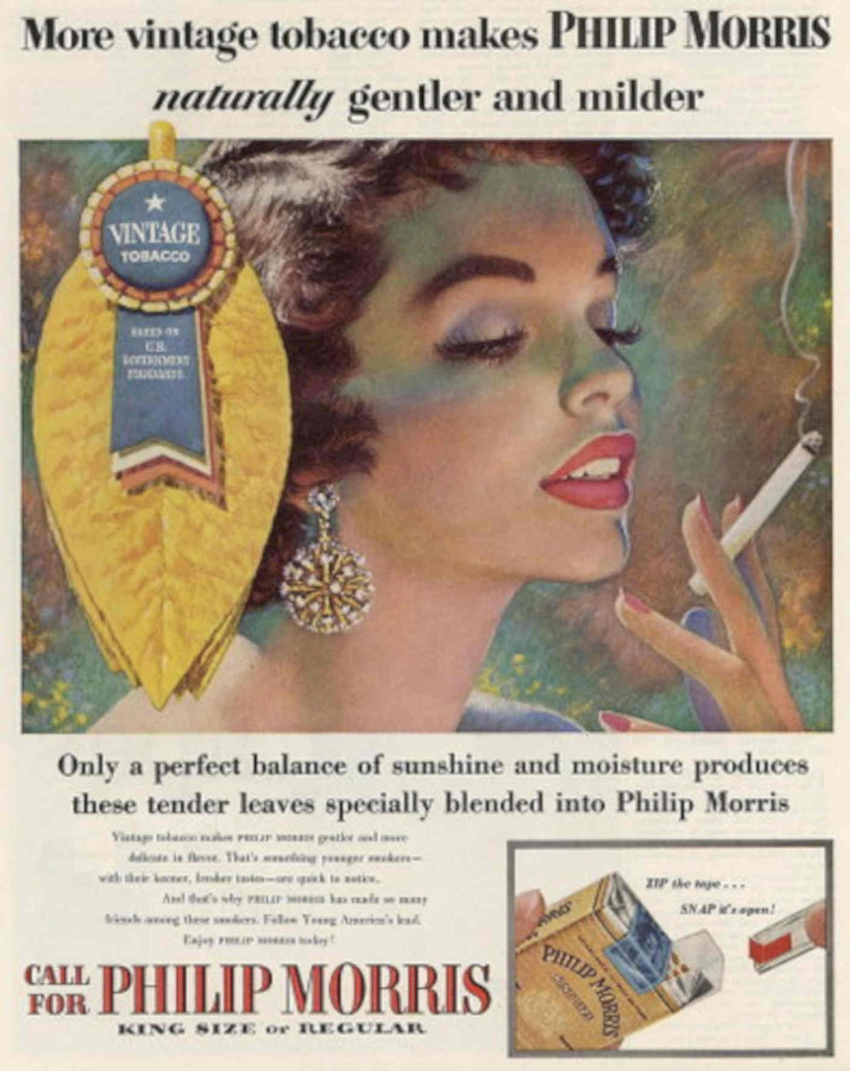 Vintage Tobacco Philipmorris 1950s Vintage Retro Advert Poster