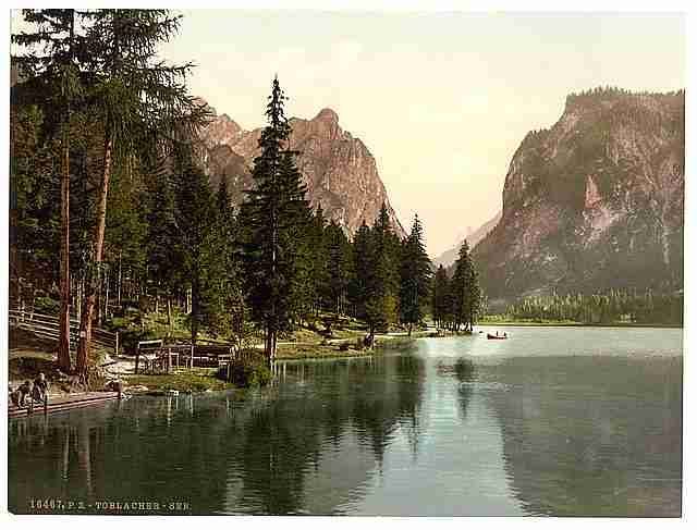 Vintage Toblach Lake Tyrol A4 Photo Print