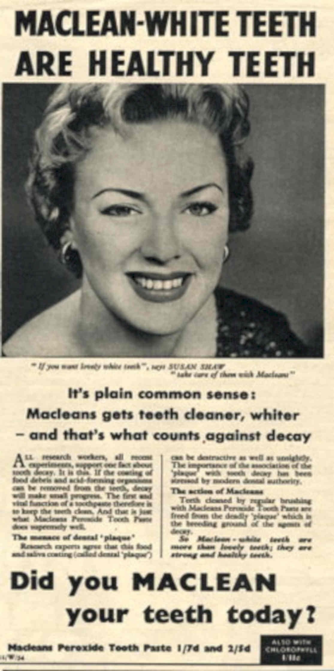 Vintage Toothpaste Woman 1950s Vintage Retro Advert Poster