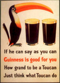 Vintage Toucan Guinness 1950s Vintage Retro Advert Poster
