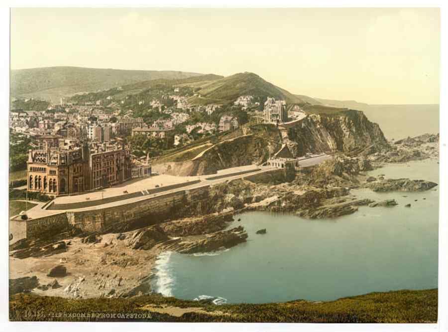 Vintage Town And Hotels From Capstone Ilfracombe England A4 Photo Print