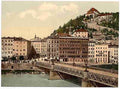 Vintage Town bridge convent Salzburg A4 Photo Print