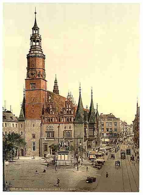 Vintage Town hall II Breslau Silesia A4 Photo Print