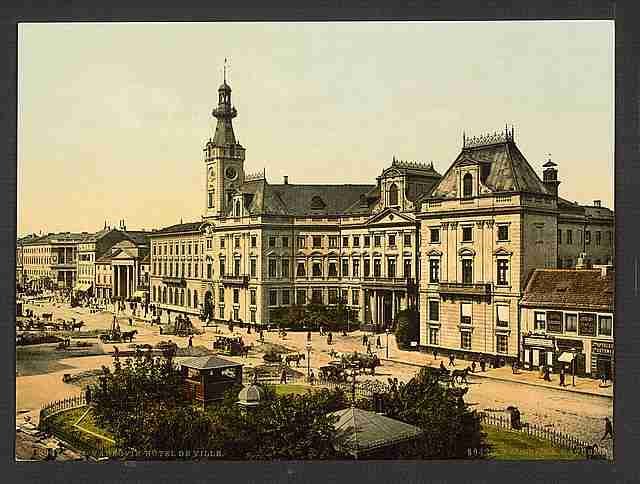 Vintage Town hall Warsaw A4 Photo Print