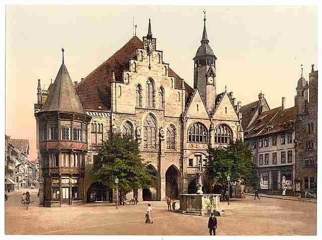 Vintage Townhall Hildesheim Saxony A4 Photo Print
