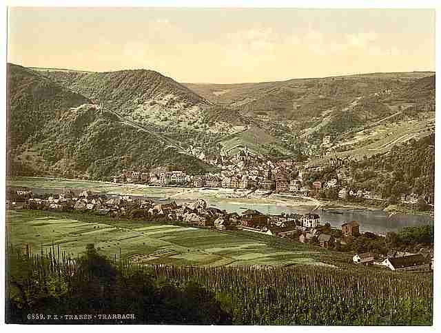 Vintage Traben Trarbach Moselle valley of A4 Photo Print