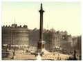 Vintage Trafalgar Square From National Gallery London England A4 Photo Print