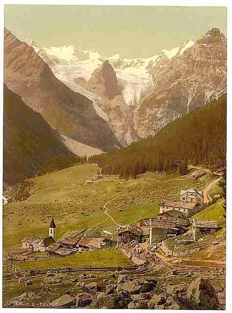 Vintage Trafoi and Trafoi Ice Wall Tyrol A4 Photo Print