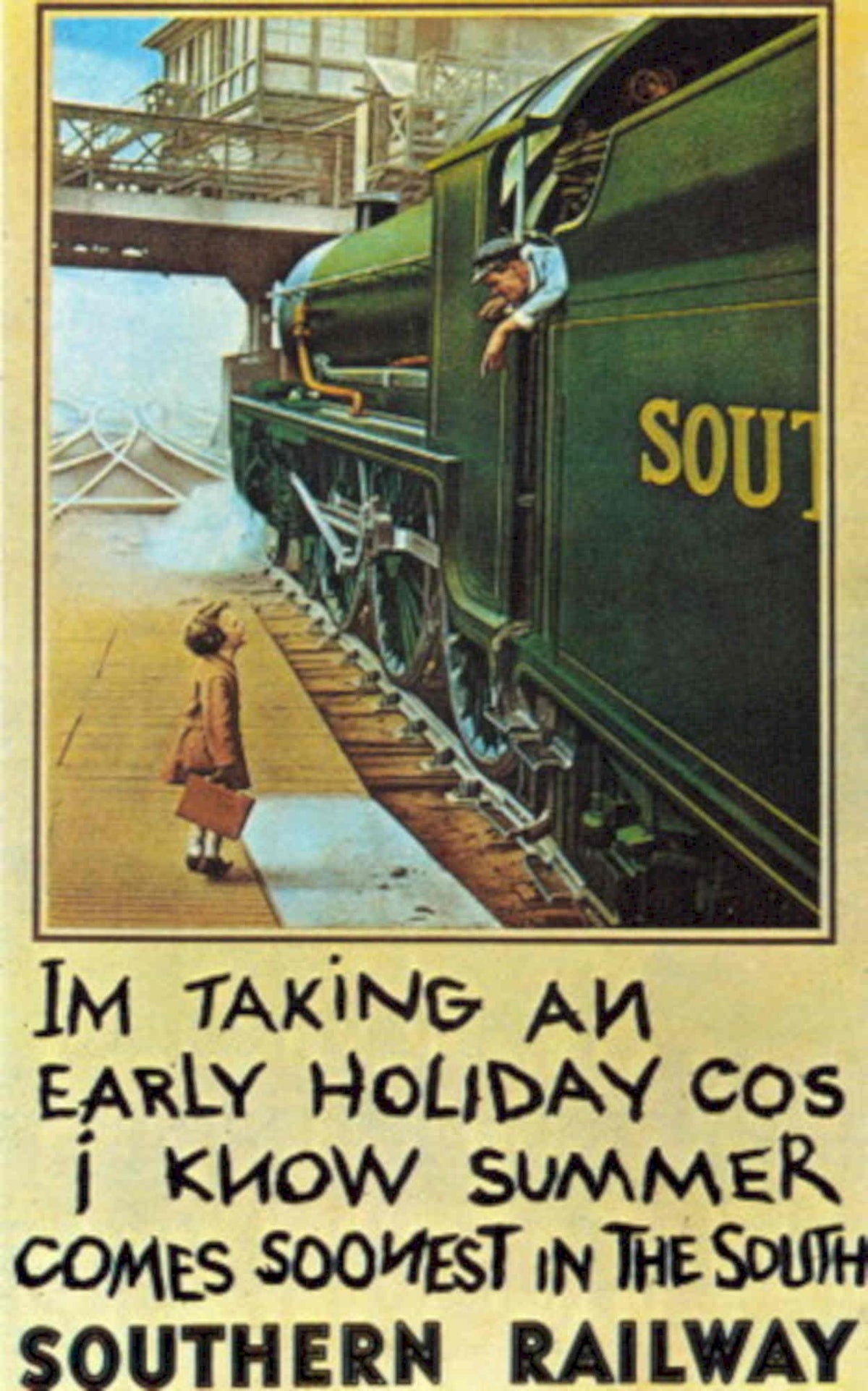 Vintage Train Holiday 1940s Vintage Retro Advert Poster