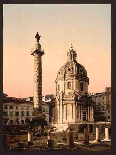 Vintage Trajans Pillar Rome A4 Photo Print