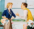 Vintage Travel Couple 1950s Vintage Retro Advert Poster