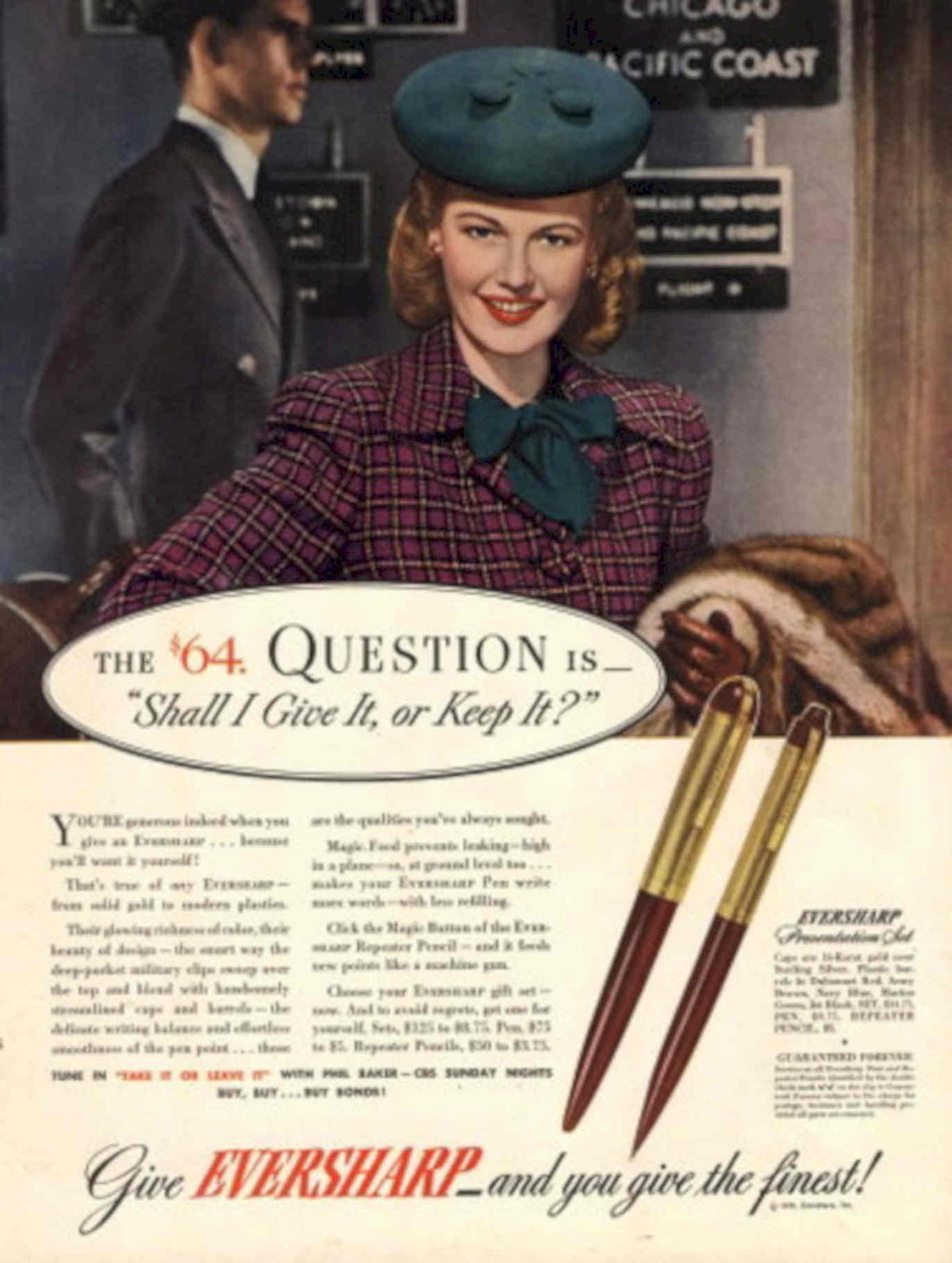 Vintage Travel Pens 1940s Vintage Retro Advert Poster