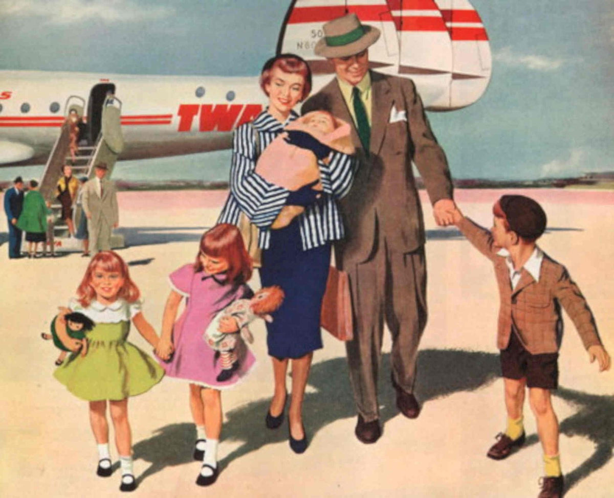 Vintage Travel Plane 1 1950s Vintage Retro Advert Poster