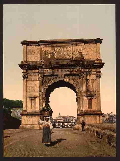 Vintage Triumphal Arch of Titus Rome A4 Photo Print