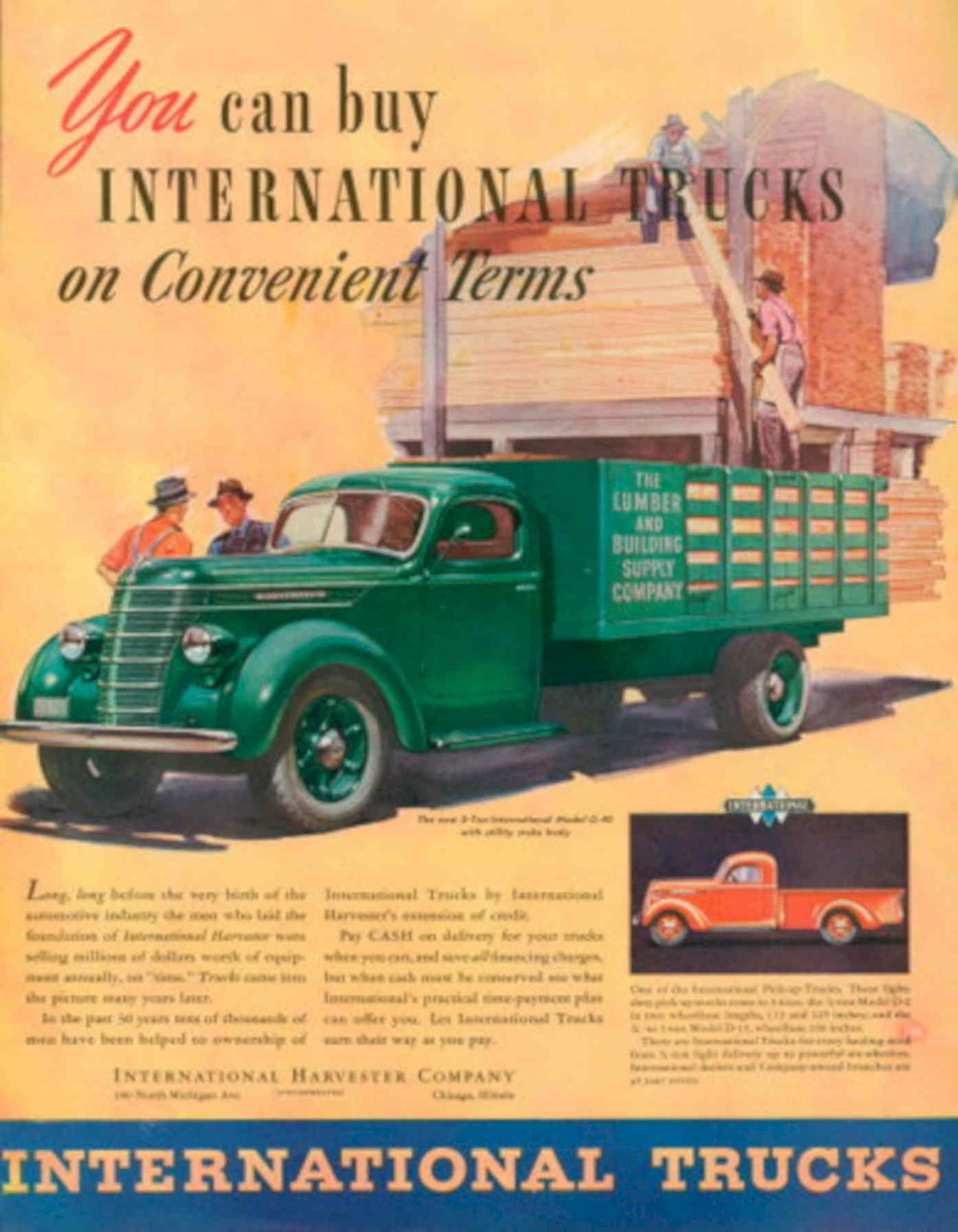 Vintage Trucks Lumber 1930s Vintage Retro Advert Poster