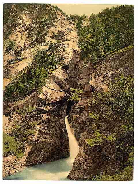 Vintage Trummelbach Fall II Bernese Oberland A4 Photo Print