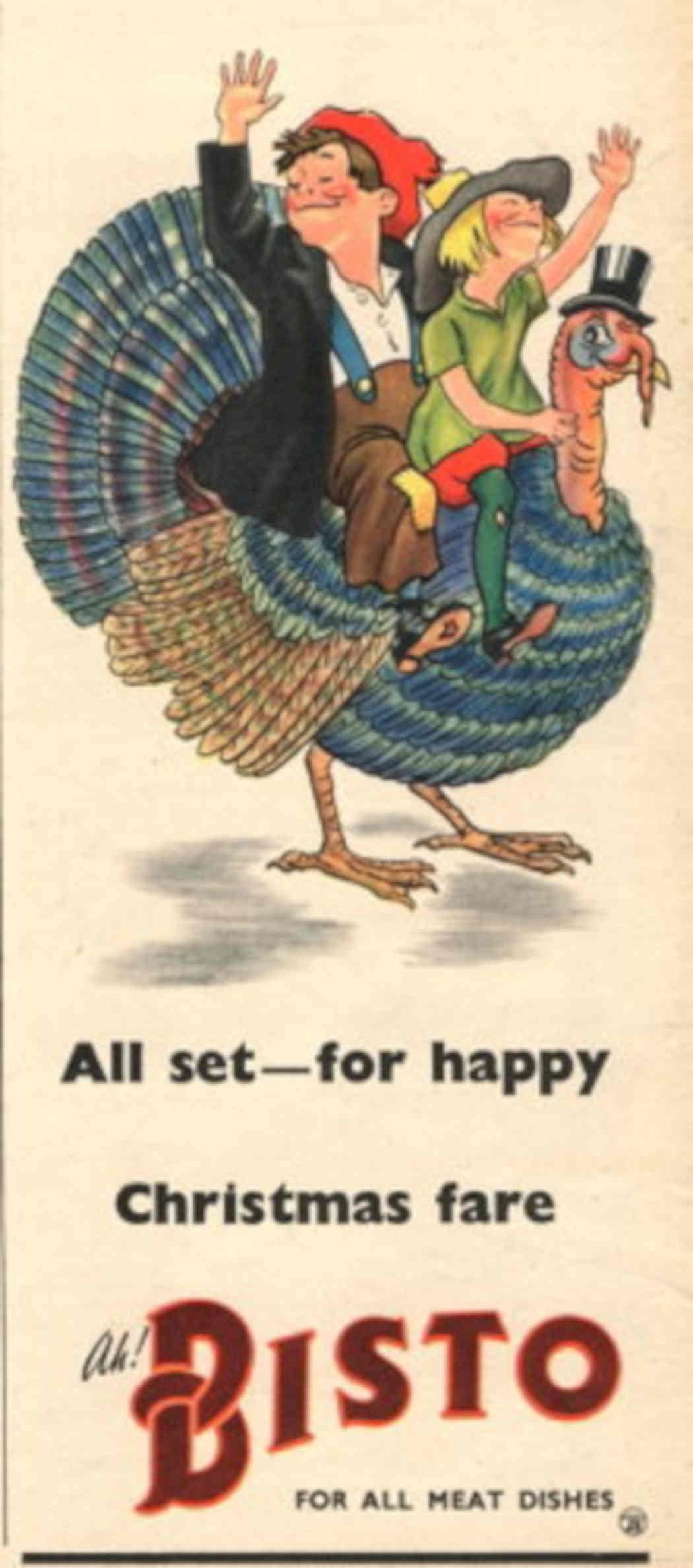 Vintage Turkey Bisto 1950s Vintage Retro Advert Poster