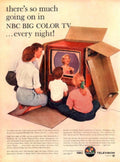 Vintage Tv Family 1950s Vintage Retro Advert Poster
