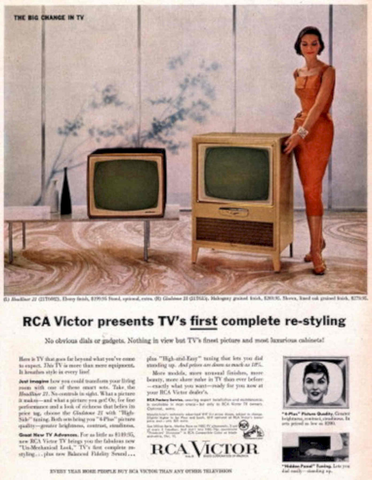 Vintage Tv Rca 1950s Vintage Retro Advert Poster