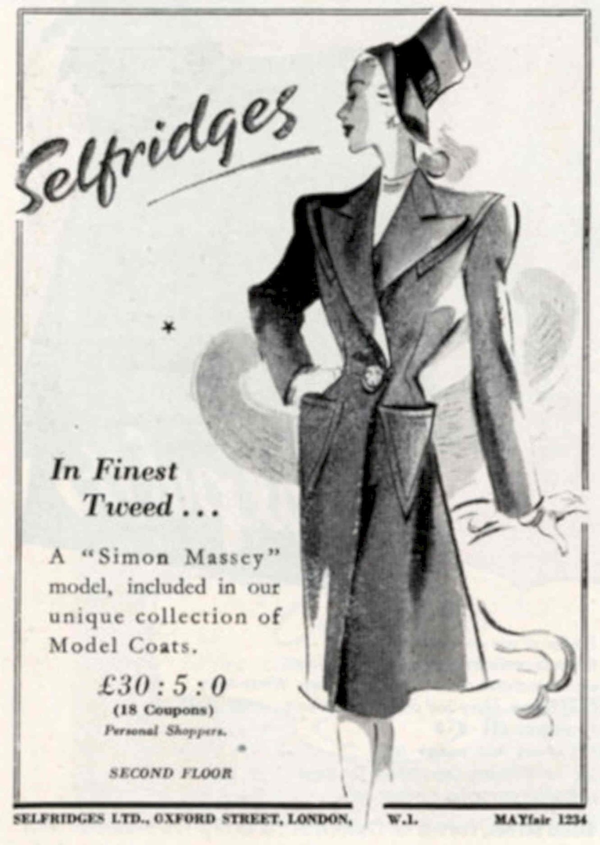 Vintage Tweed Coats 1940s Vintage Retro Advert Poster