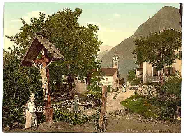 Vintage Tyrol Village Tyrol A4 Photo Print