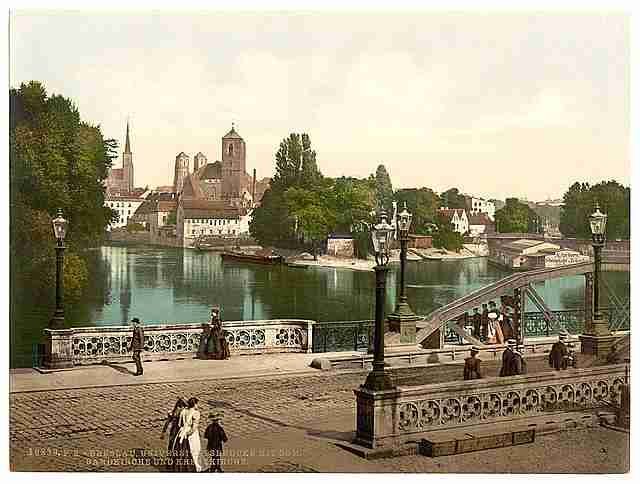 Vintage University Bridge Breslau Silesia A4 Photo Print