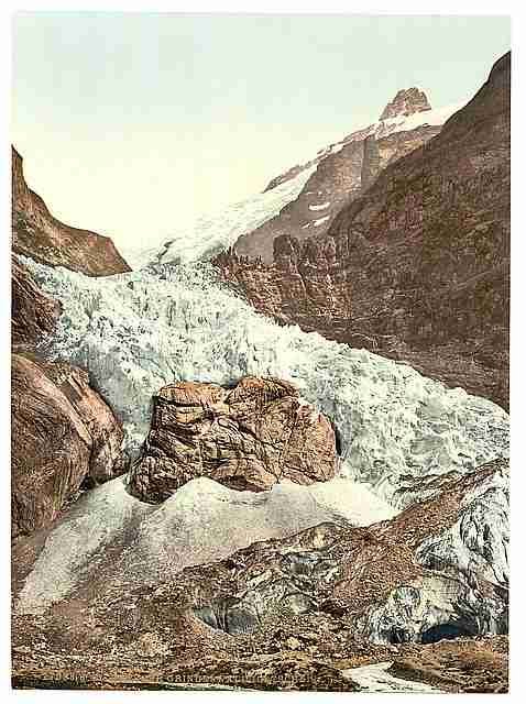 Vintage Unterer Grindelwald Glacier Bernese Oberland A4 Photo Print