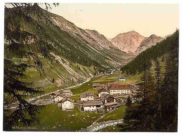 Vintage Upper Engadine Scarl Grisons A4 Photo Print