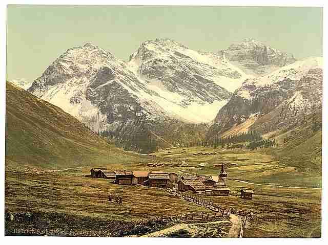 Vintage Upper Engadine Sertigthal Grisons A4 Photo Print