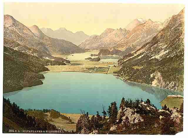 Vintage Upper Engadine Silvaplana I Grisons A4 Photo Print