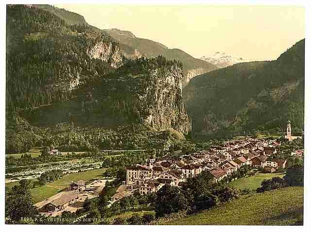 Vintage Upper Engadine Viamala II Grisons A4 Photo Print
