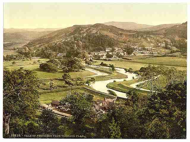Vintage Vale of Festiniog from Terrace Plas Festiniog A4 Photo Print
