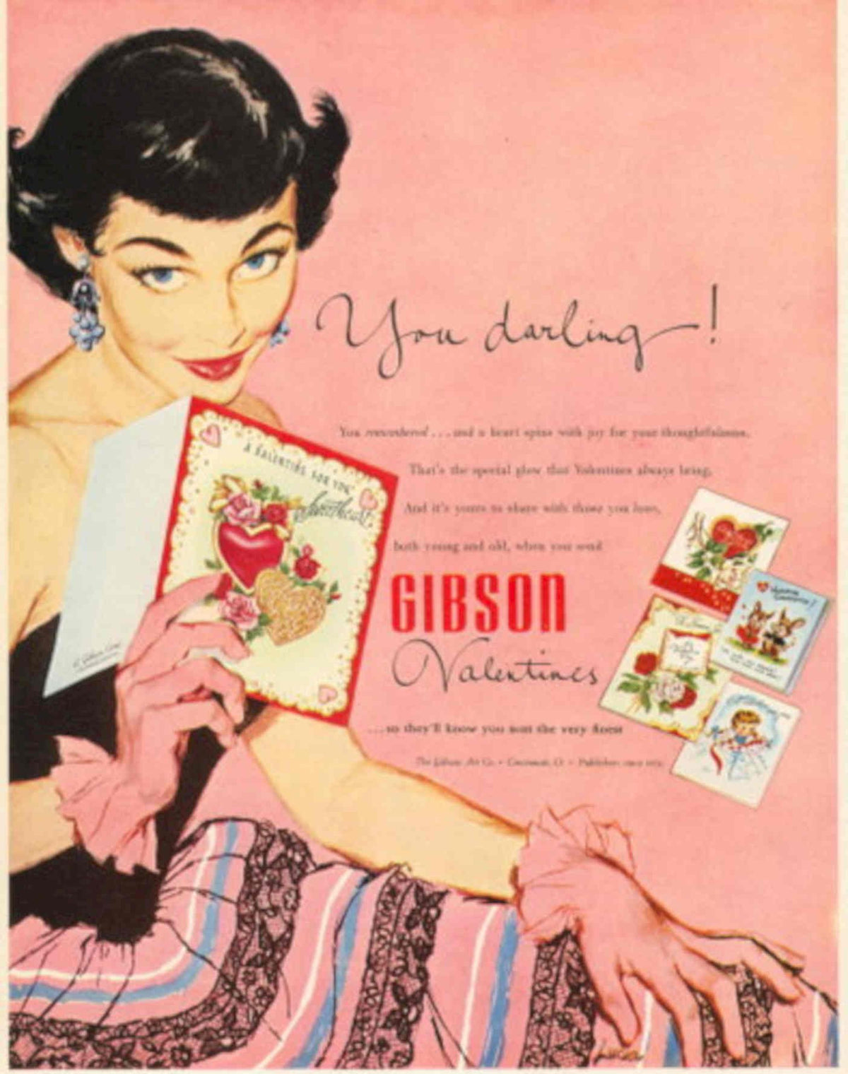 Vintage Valentine Cards 2 1950s Vintage Retro Advert Poster