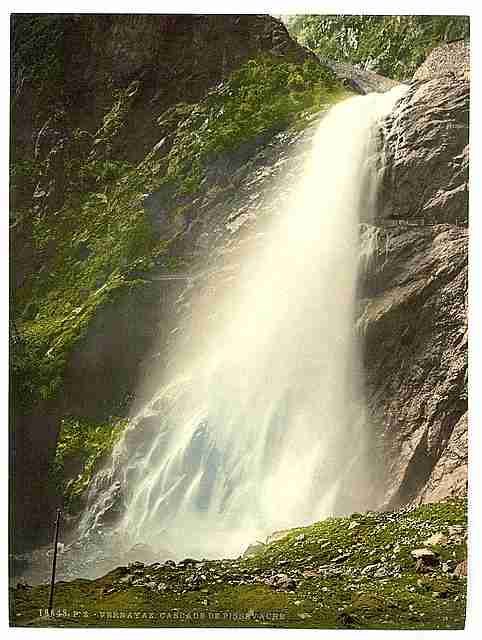 Vintage Vernayaz Cascade de Pissevache Valais Alps of A4 Photo Print