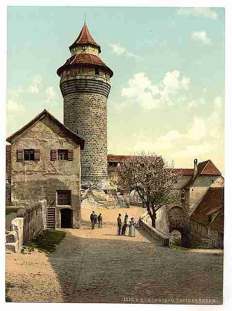 Vintage Vestner Tower Nuremberg Bavaria A4 Photo Print