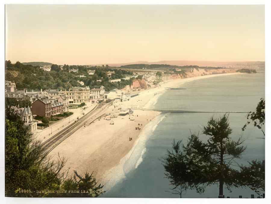 Vintage View From Lea Mount Dawlish England A4 Photo Print
