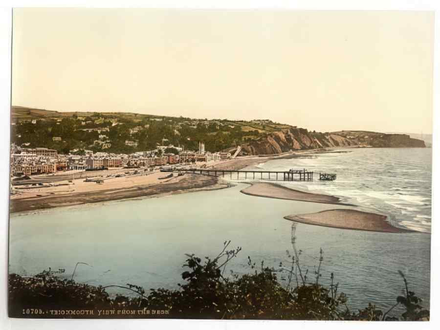 Vintage View From The Ness Teignmouth England A4 Photo Print